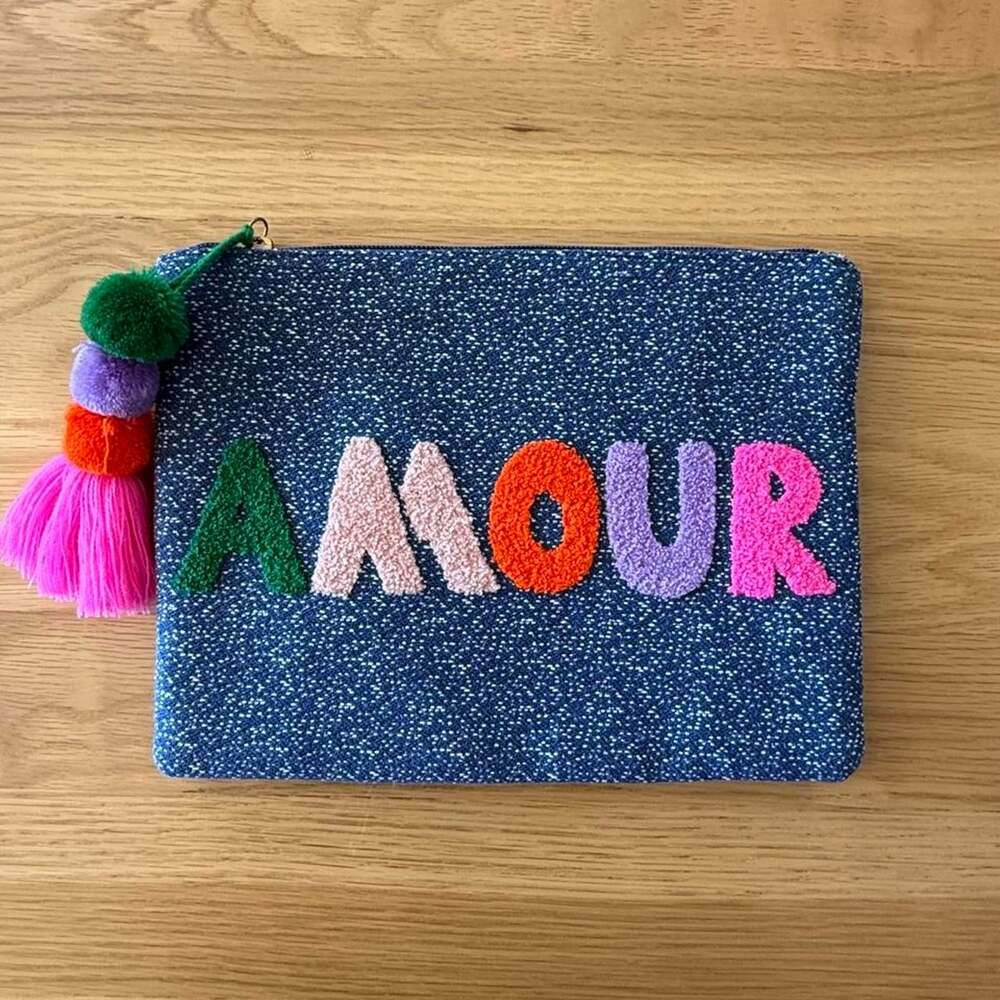 Stella&Dot Amour embroidery pouch bag